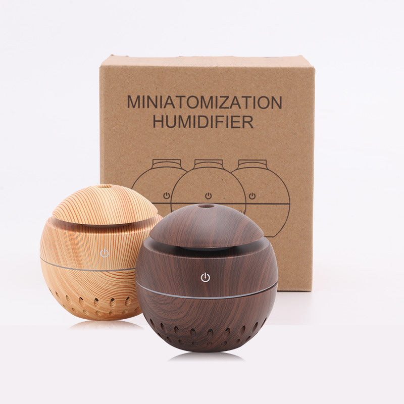 Wood Grain Humidifier USB Colorful Night Light Car