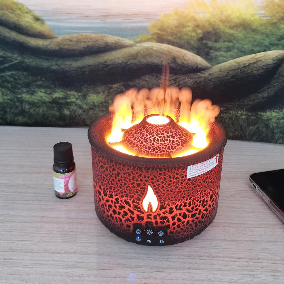 Jellyfish Fire Volcano Humidifier Air Diffuser Wholesale Portable Flame Oil Essential Aroma Mini Volcanic Diffuser