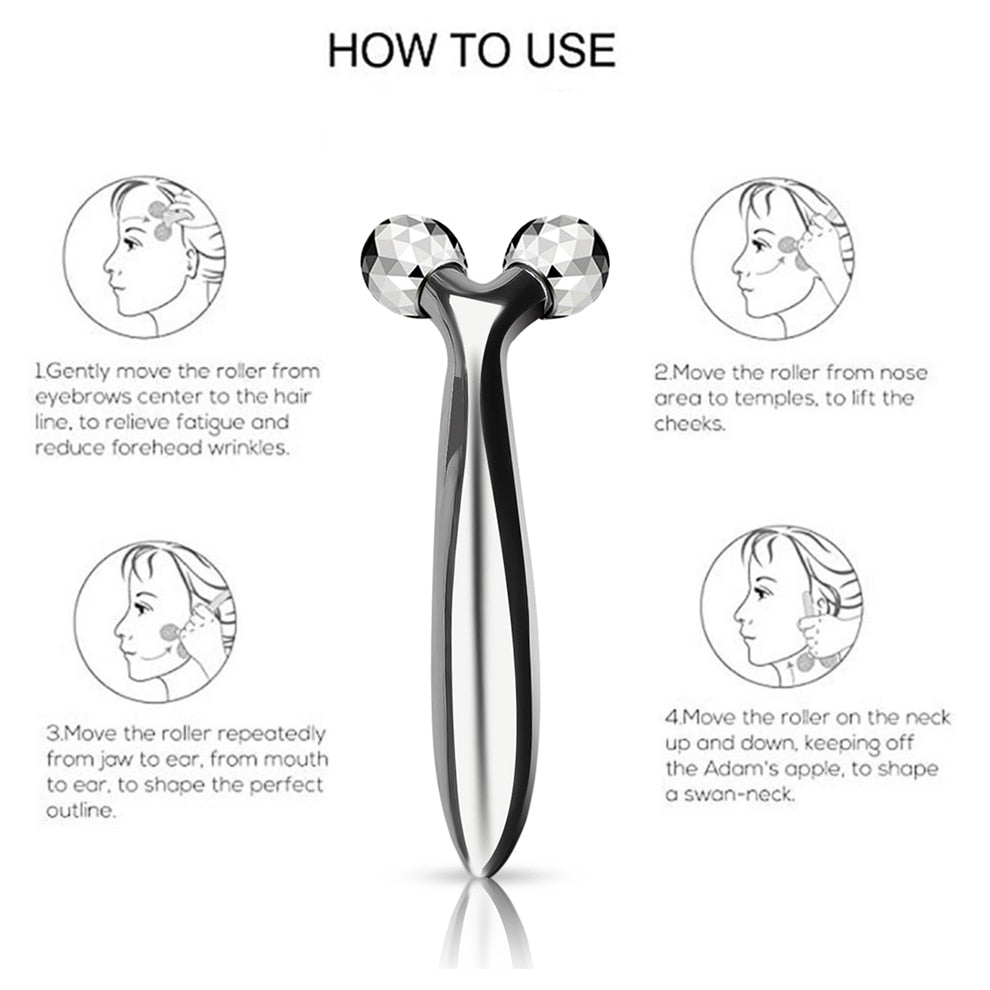 3D Roller Massager, Y Shape 360 Degree Rotate Face and Body Shaping, Lifting, Wrinkle Remover, Facial Massage Relaxation Tool