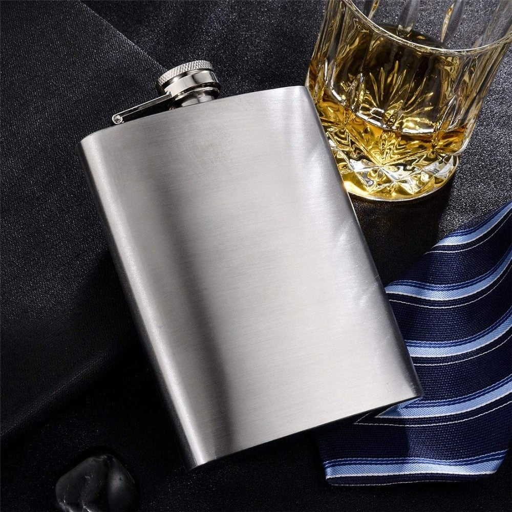 1-10 oz Stainless Steel Flask with Funnel Pocket Flask