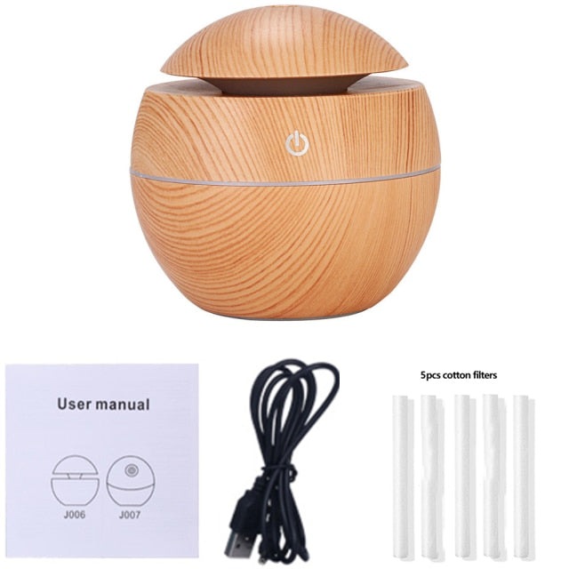 Wood Ultrasonic Humidifier Electric Air Aroma Diffuser