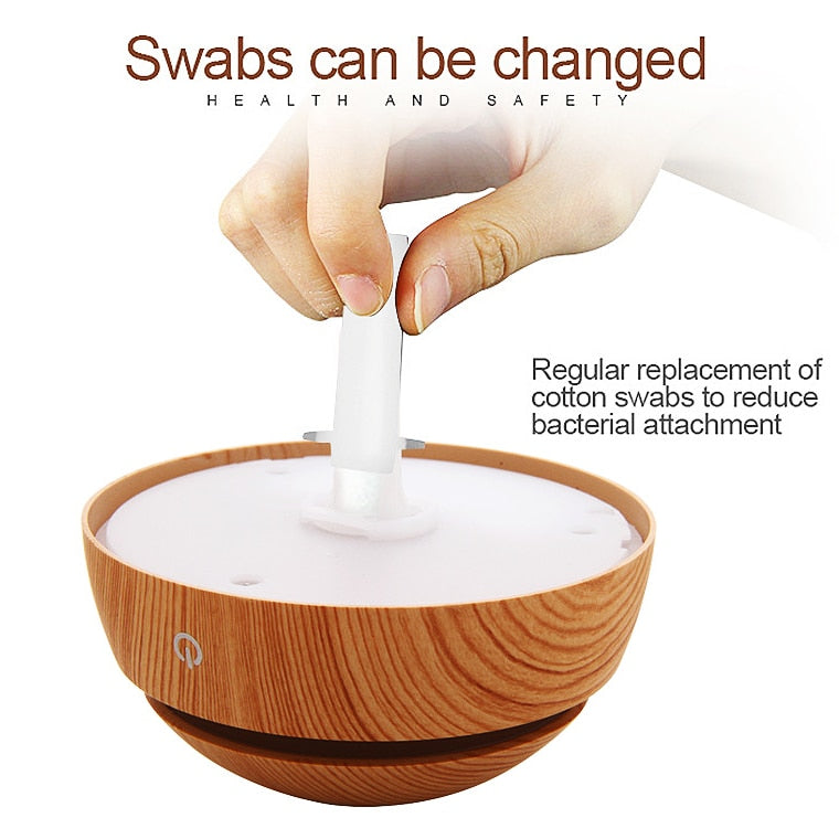 Wood Ultrasonic Humidifier Electric Air Aroma Diffuser