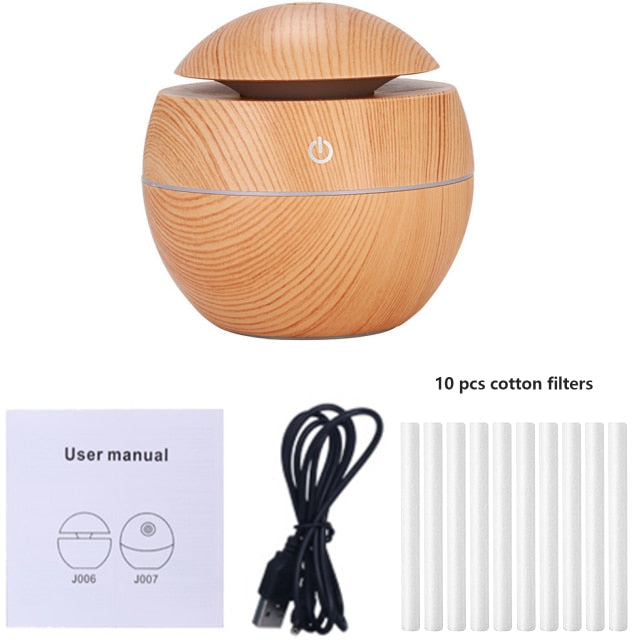 Wood Ultrasonic Humidifier Electric Air Aroma Diffuser