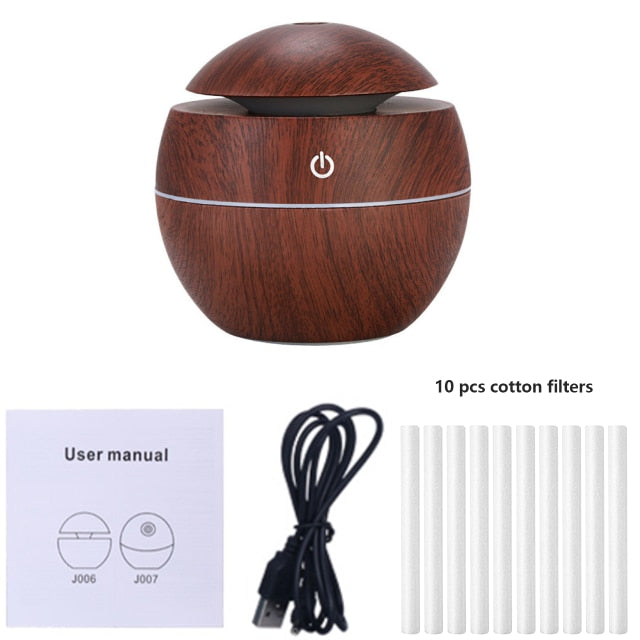 Wood Ultrasonic Humidifier Electric Air Aroma Diffuser