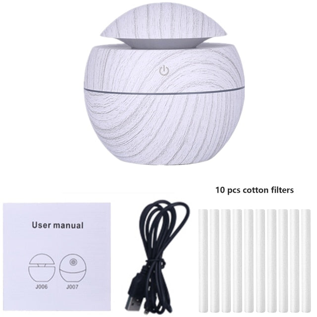 Wood Ultrasonic Humidifier Electric Air Aroma Diffuser