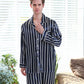 Fall men's simulated silk stripe pajamas men
