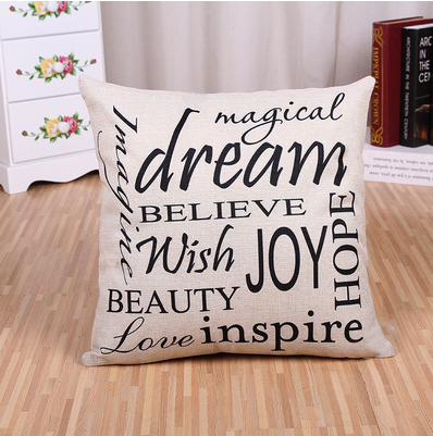 English alphabet linen sofa pillow