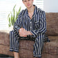Fall men's simulated silk stripe pajamas men