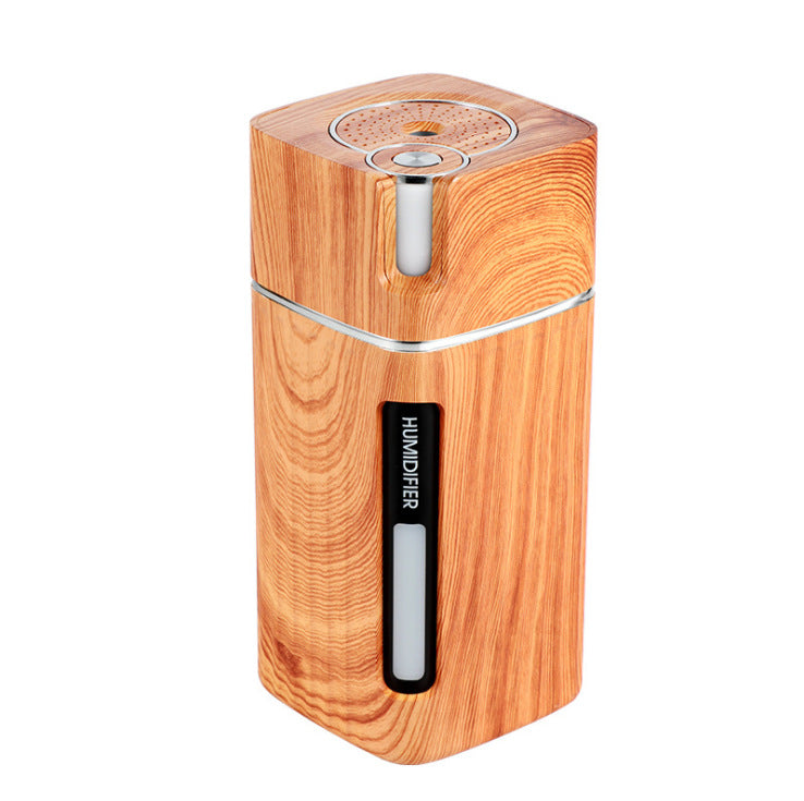 Electric Humidifier Aroma Oil Diffuser Essential Ultrasonic Wood Grain Air Humidifier USB Mini Mist Maker LED Light