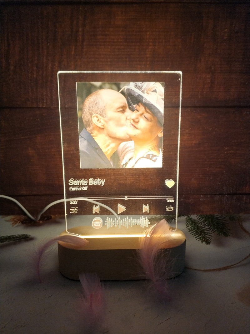 Custom Spotify Note Night Light 3D Dimmable USB Power Customized Colrful Photo Home Decor Festival Gift