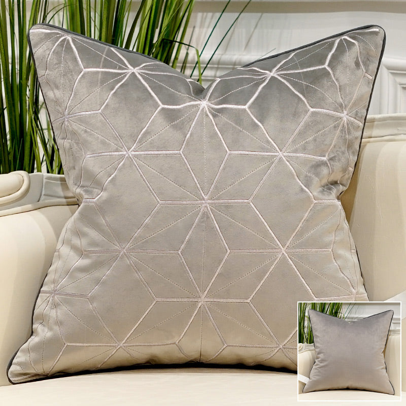 Embroidered Throw Pillow for Modern Light Luxury Sofa