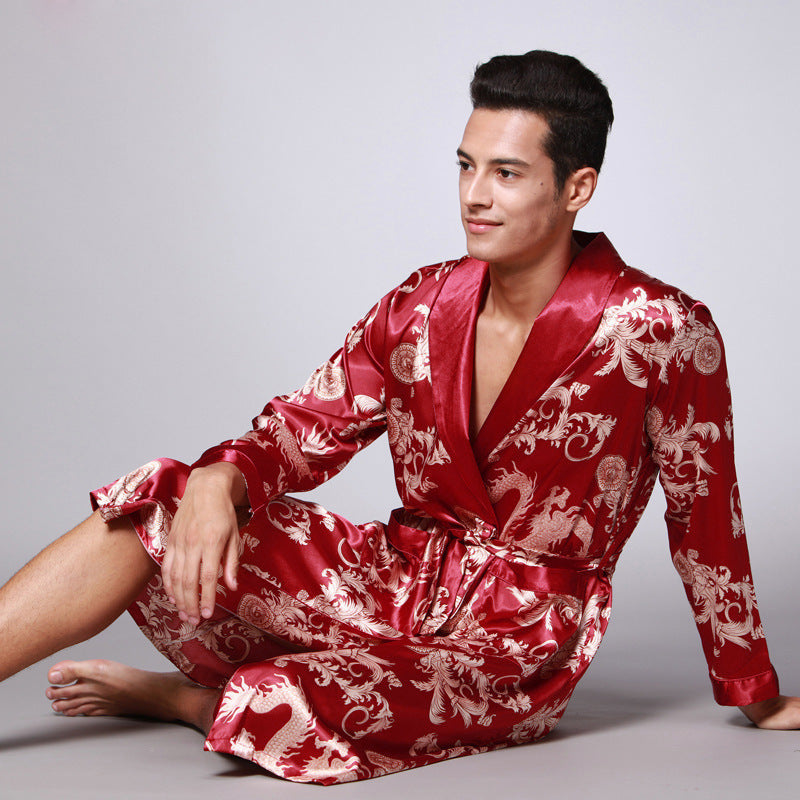 Men Silk Robe