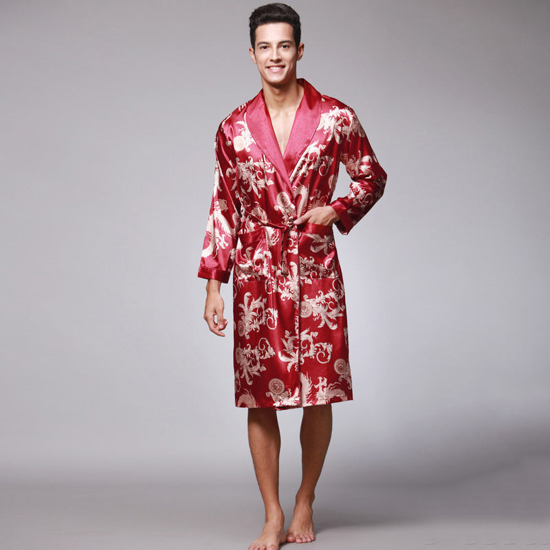 Men Silk Robe