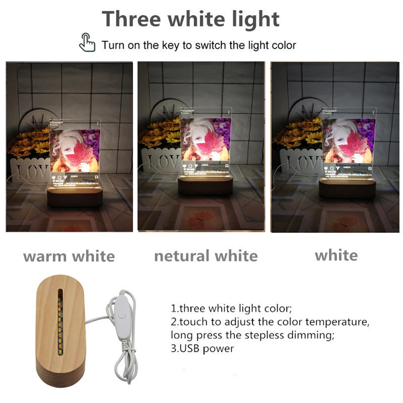 Custom Spotify Note Night Light 3D Dimmable USB Power Customized Colrful Photo Home Decor Festival Gift