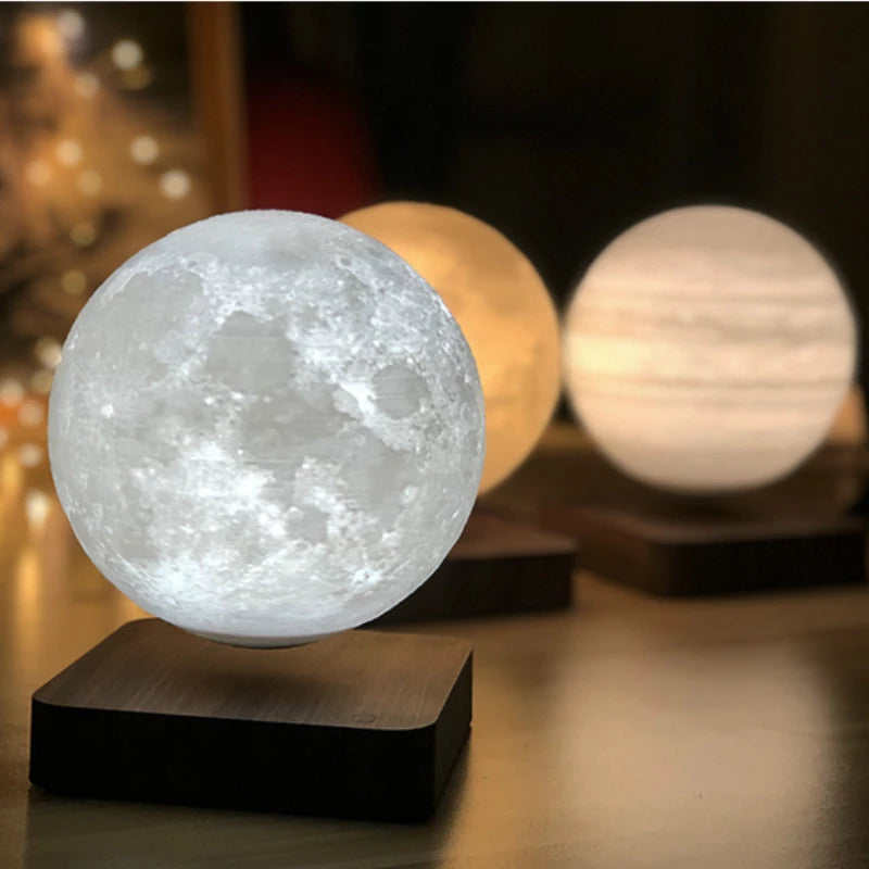 Customized Creative 3D Magnetic Levitation Moon Lamp Night Light Rotating Led Moon Floating Lamp