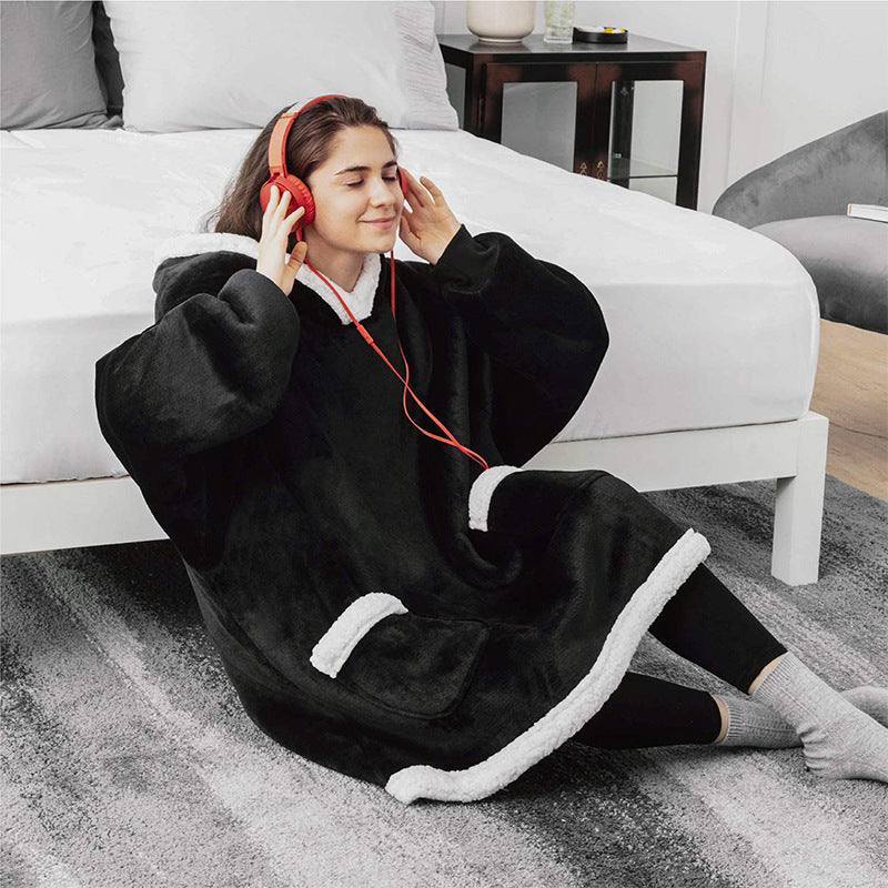 Winter TV Hoodie Blanket Winter Warm Home Clothes Women Men Oversized Pullover With Pockets