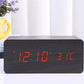 LED digital alarm clock wireless charging wooden clock
