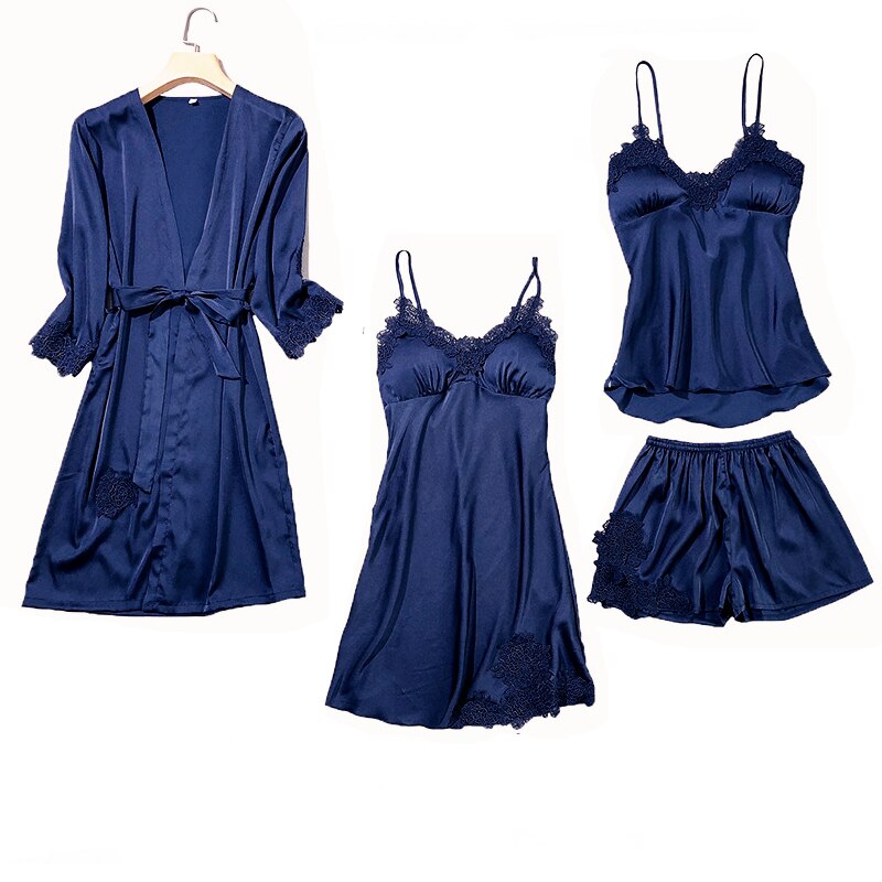 Women's Satin Lace Pajama Set