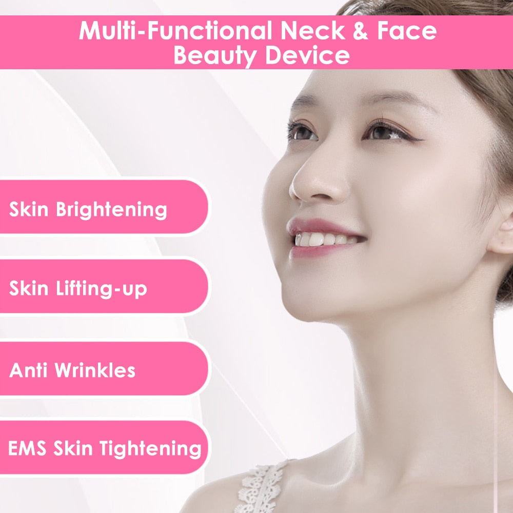 EMS Neck Anti Wrinkle Face Lifting Beauty Devices LED Photon Therapy