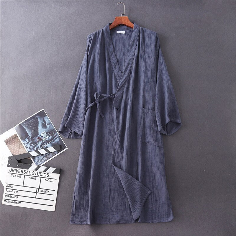 Men and Women's Solid Cotton Bathrobe