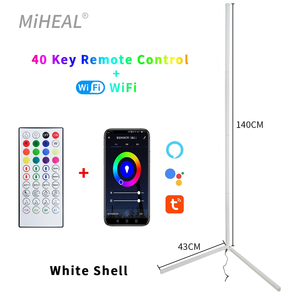 RGB LED 52 Key Remote Control/Bluetooth/WiFi Floor lamp