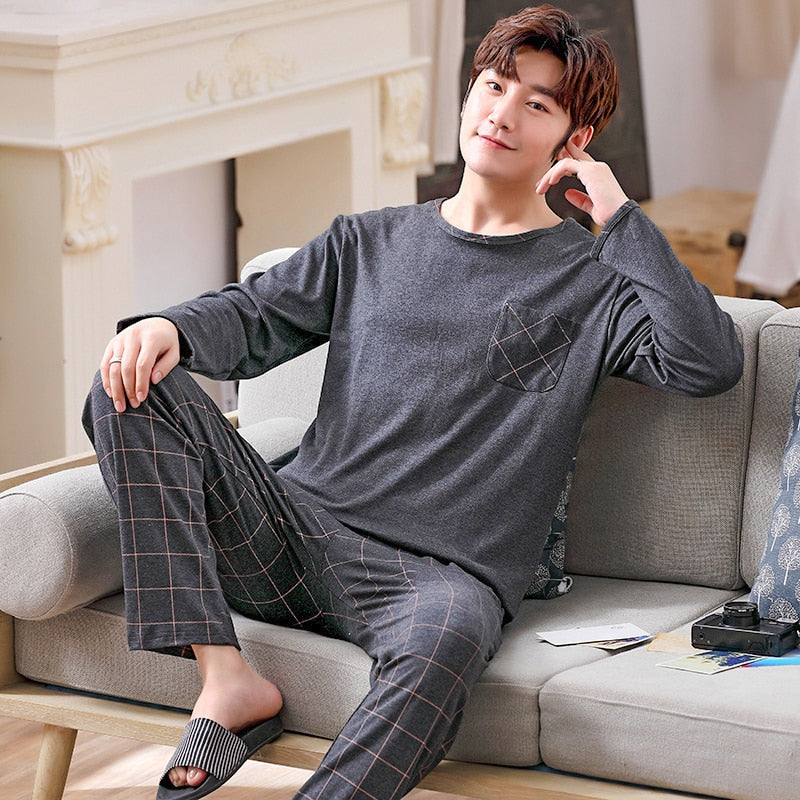 Men's Pure Full Cotton Pajamas Sleepwear