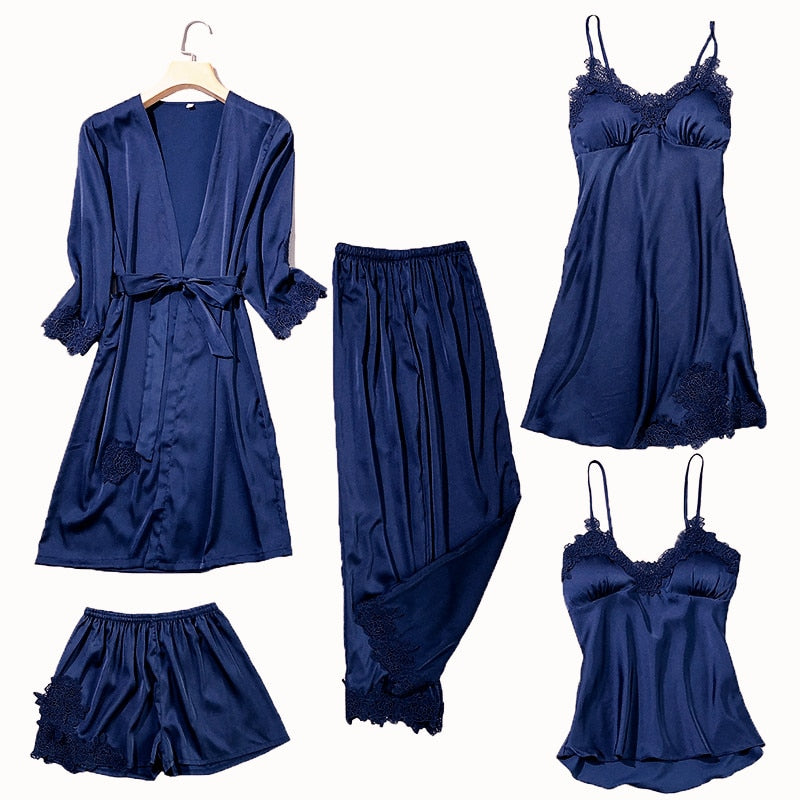 Women's Satin Lace Pajama Set