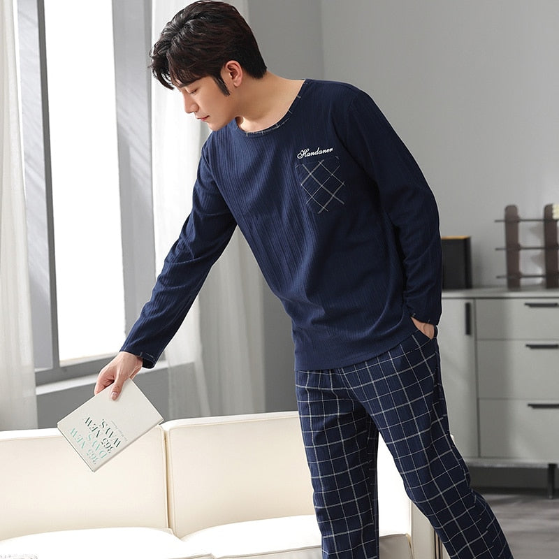 Men's Pure Full Cotton Pajamas Sleepwear