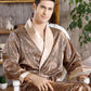 Men's Robe Nightgown Satin Kimono Bathrobe