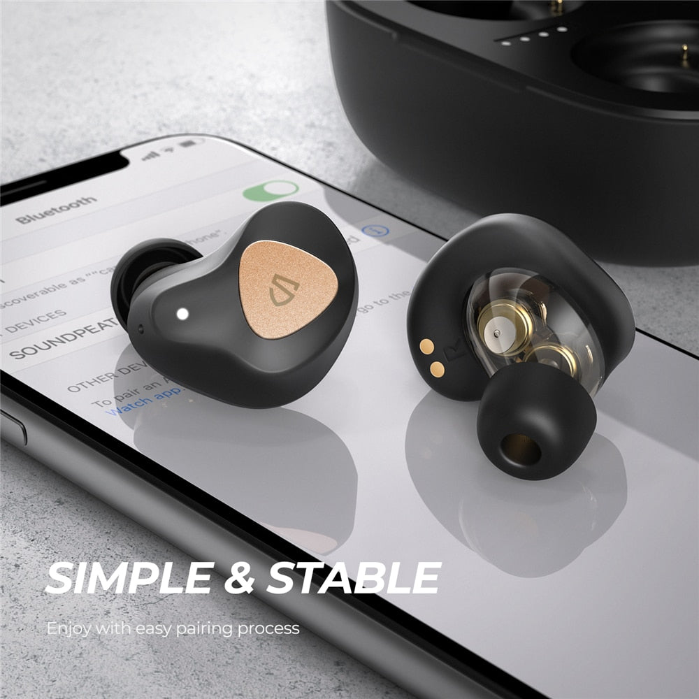 SOUNDPEATS Truengine 3 SE Bluetooth True Wireless Earbuds with Dual Dynamic Drivers Dual Mic QCC 3040 aptX Adaptive Game Mode