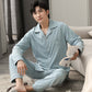 Cotton Solid Color Design Pajama for Men Lounge Sleepwear