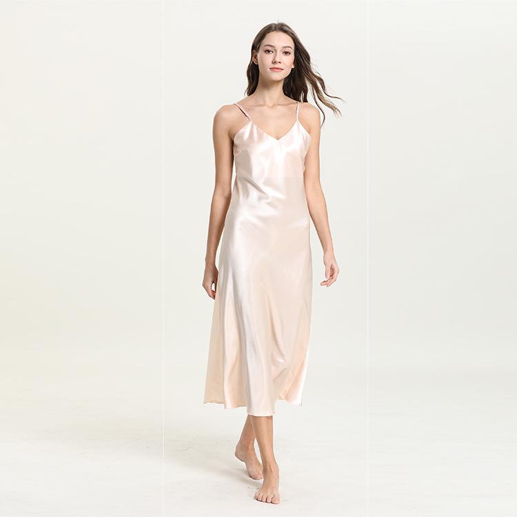 Satin Rayon Suspender Long Nightgown