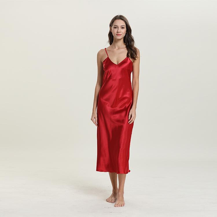 Satin Rayon Suspender Long Nightgown