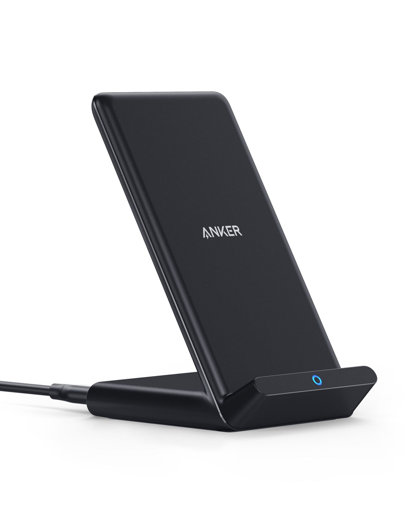 Anker Wireless Charger, 10W Max PowerWave Stand Upgraded, Qi-Certified, 7.5W for iPhone 11, 11 Pro, 11 Pro Max(No AC Adapter)