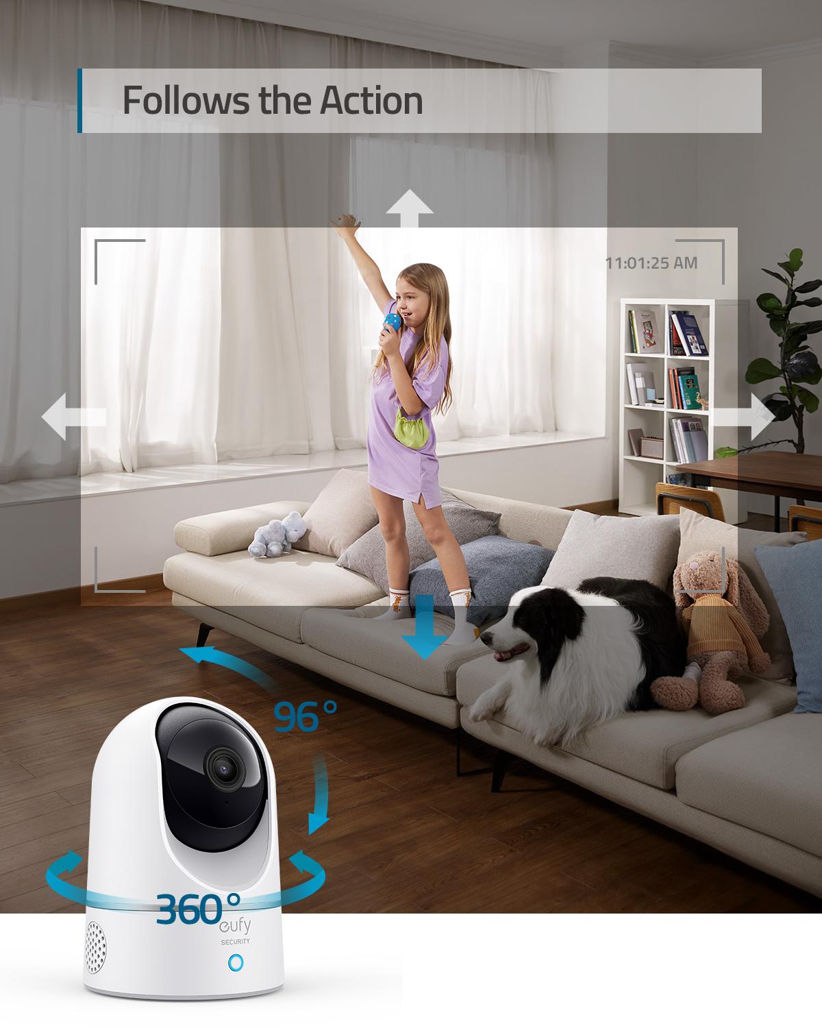 Eufy Security 2K Indoor Cam, security protection protect Indoor mini wifi Camera Human &amp; Pet AI Voice Assistant Compatibility EU