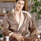 Men's Robe Nightgown Satin Kimono Bathrobe