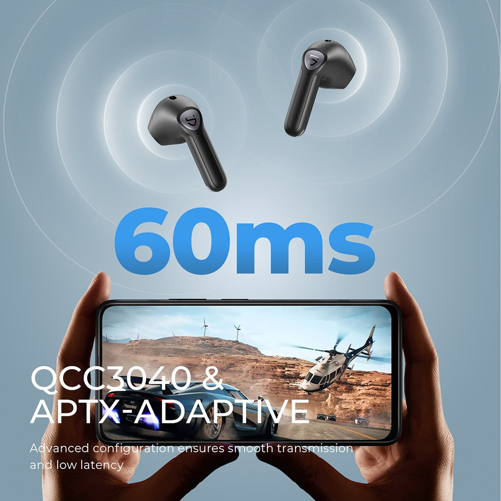 SoundPEATS Air3 Wireless Earphones QCC3040 Bluetooth V5.2 Earbuds AptX-Adaptive, 4 Mics+CVC Noise Cancellation, in-Ear Detection