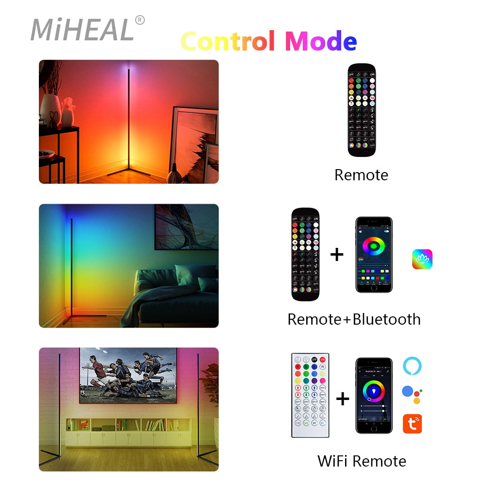 RGB LED 52 Key Remote Control/Bluetooth/WiFi Floor lamp