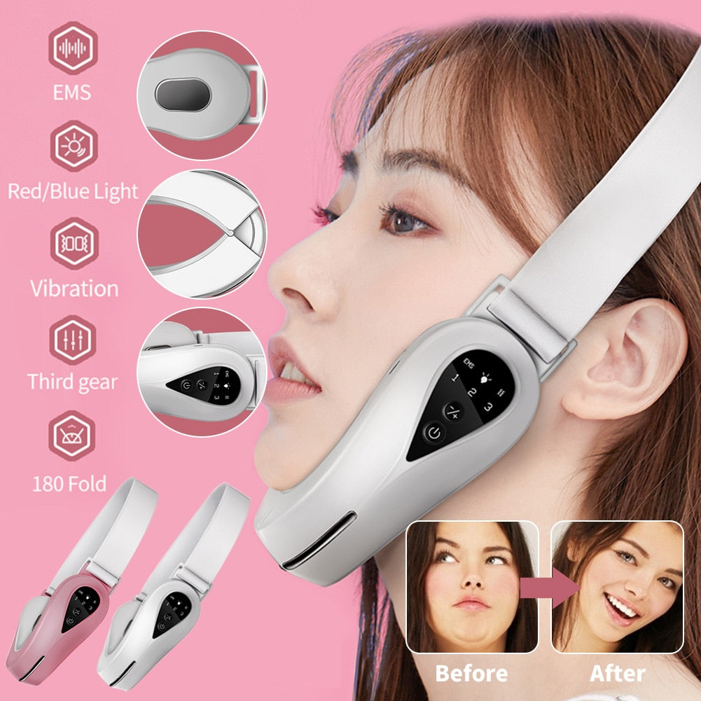 EMS Facial Lifting Massager and Slimmer, V Shape Lift Belt