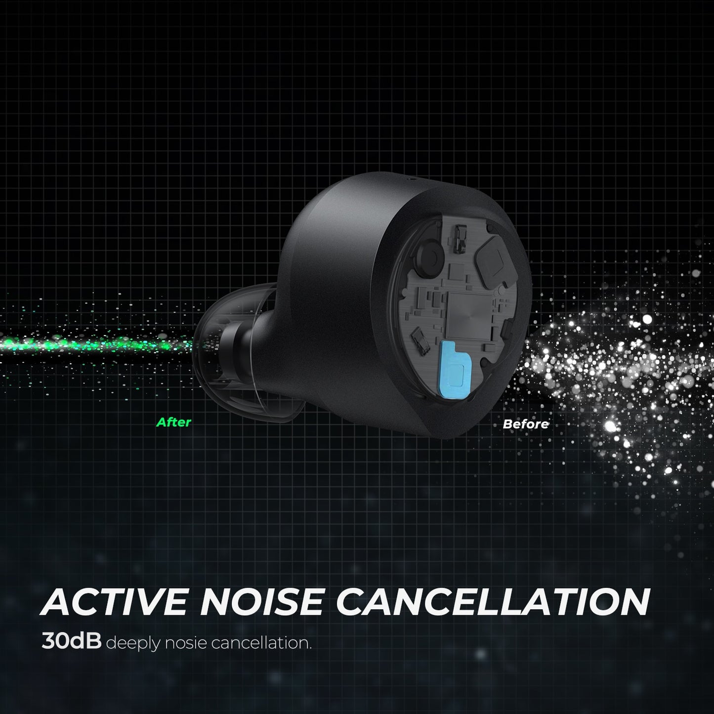 SoundPEATS T2 Hybrid Active Noise Cancelling Wireless Earbuds ANC Bluetooth Earphones With 12mm Large Driver Transparency Mode