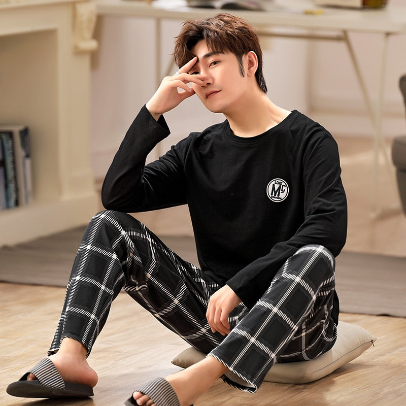 Men's Pure Full Cotton Pajamas Sleepwear