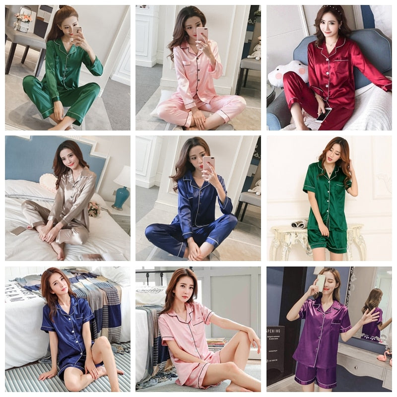 Women's Silk Satin Pajamas Set