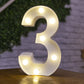 Letters and Numbers LED Lights Lamp Décor