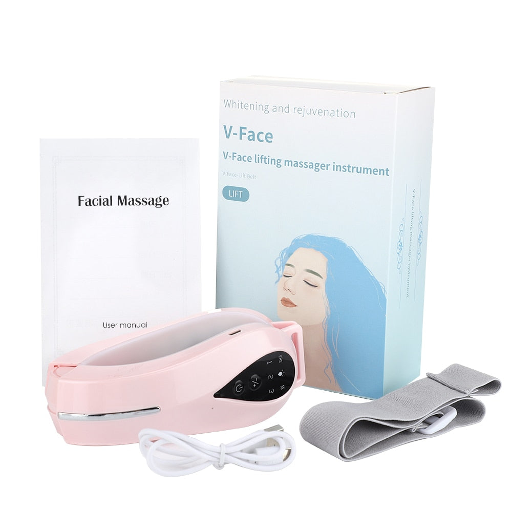 EMS Facial Lifting Massager and Slimmer, V Shape Lift Belt