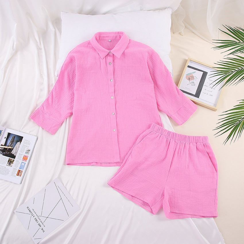 HiLoc Casual Sleepwear Cotton Pajamas For Women