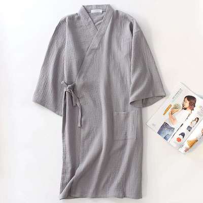 Men and Women's Solid Cotton Bathrobe