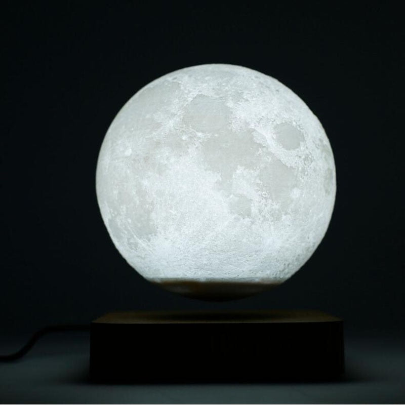 Magnetic Levitation LED Touch 3D Print Light Bedroom Moon Night Lamp