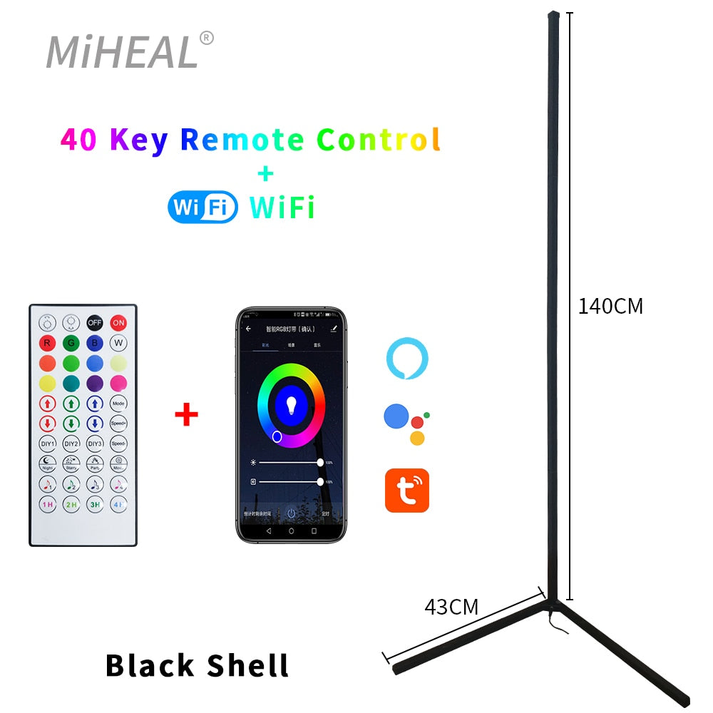 RGB LED 52 Key Remote Control/Bluetooth/WiFi Floor lamp