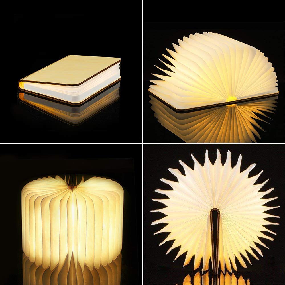 3D Folding Creative LED Wooden Book Night Light