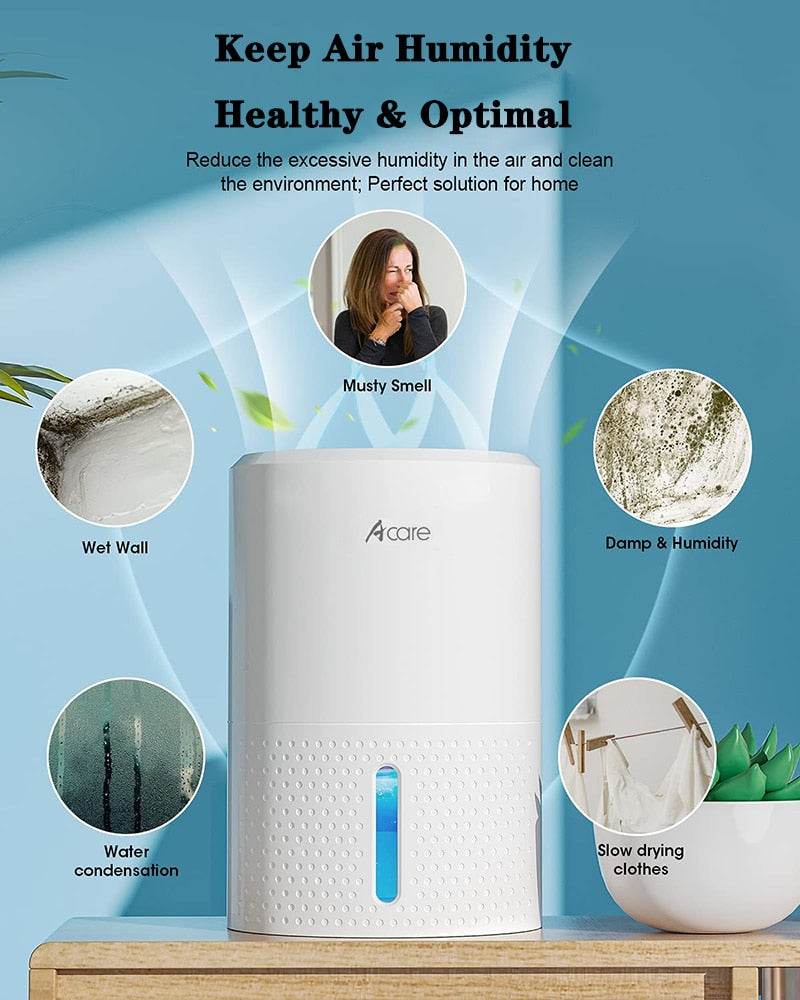 Acare Dehumidifier Moisture Absorbers Air Dryer with 900ml Water Tank